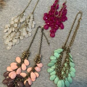 Elegant Multi-Color Statement Necklace Set